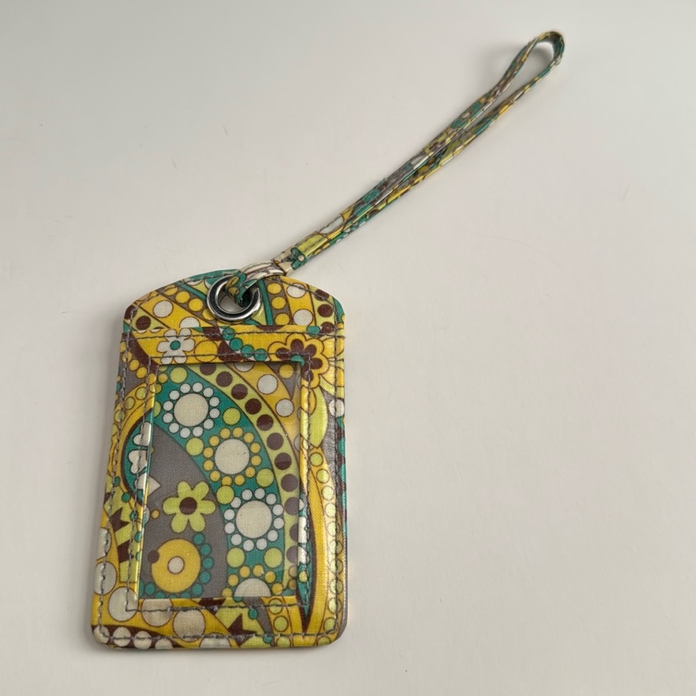 Vera Bradley Luggage Tag Lemon Parfait EUC